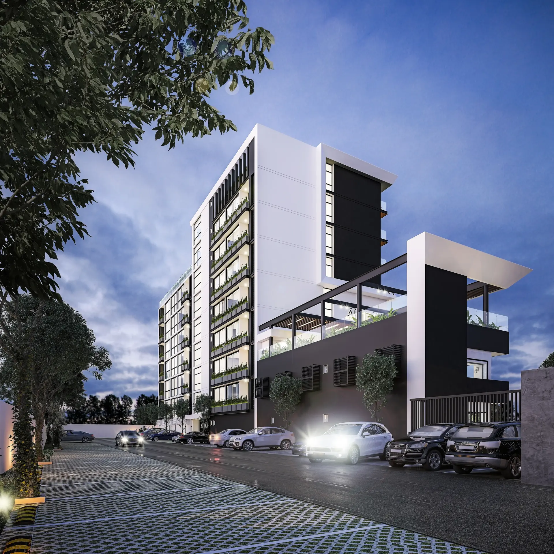 Fachada moderna de Autika Residencial con diseño elegante.